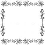 Simple and Elegant Floral Frame in Black and White